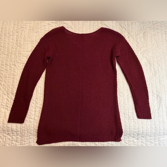 Charlotte Russe Burgundy Solid Long Sleeve Sweater - Picture 2 of 5